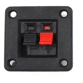 Borne Quadrado Para Caixa Acústica Preto 2 Vias 42mm X 42mm