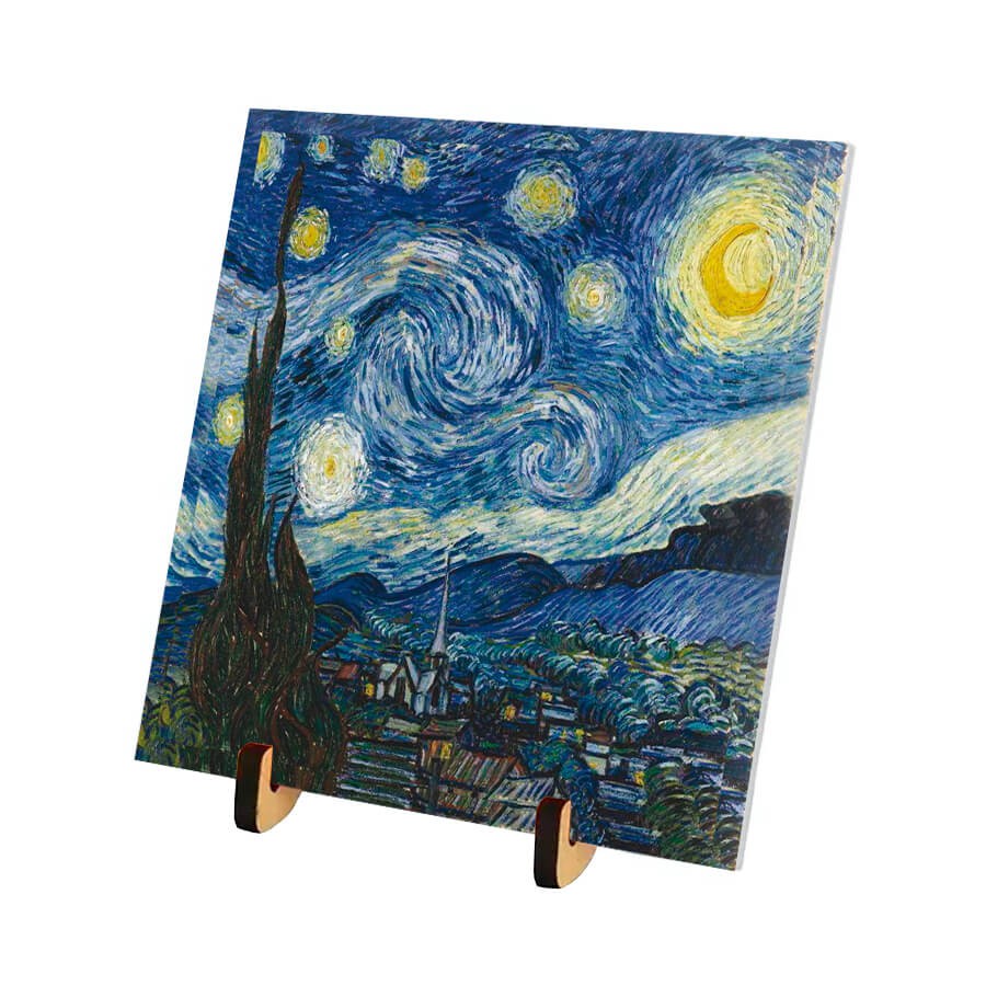Azulejo 15x15 com pézinho CN Pintura Van Gogh Noite Estrelada