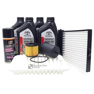 Kit Troca de Oleo Corolla 1.8 16v Gli 2012-2014 Flex / 2.0 16v Xei 2010-2013 Flex - 4 LT Toyota 10w30 + Higienizador