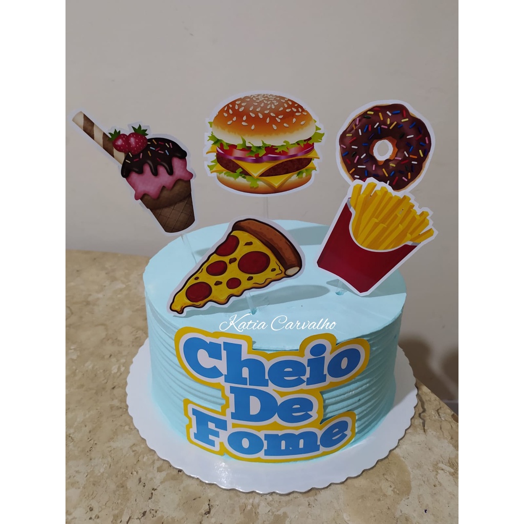 Topo de Bolo Topper de Bolo Tô com Fome | Shopee Brasil