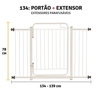 Grade De Porta Portão Proteção Cachorro Criança 134 A 139 Cm em Oferta na Shopee