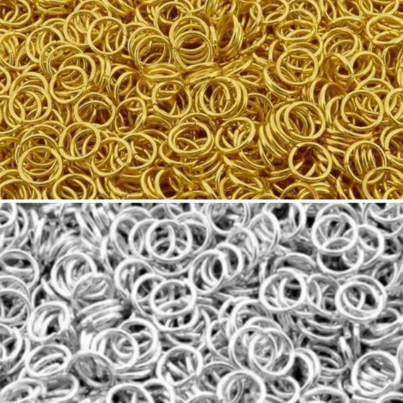 Argola Metal Para Bijuterias 8mm - Prata/Dourada