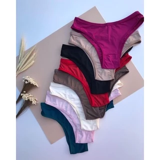 Kit 10 Calcinha Tanga Conforto Microfibra Forro 100% Algodão Lingerie Feminina em Oferta na Shopee