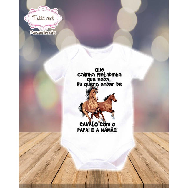 body Criança Infantil Roupa Bebê unicórnio colorido cavalo