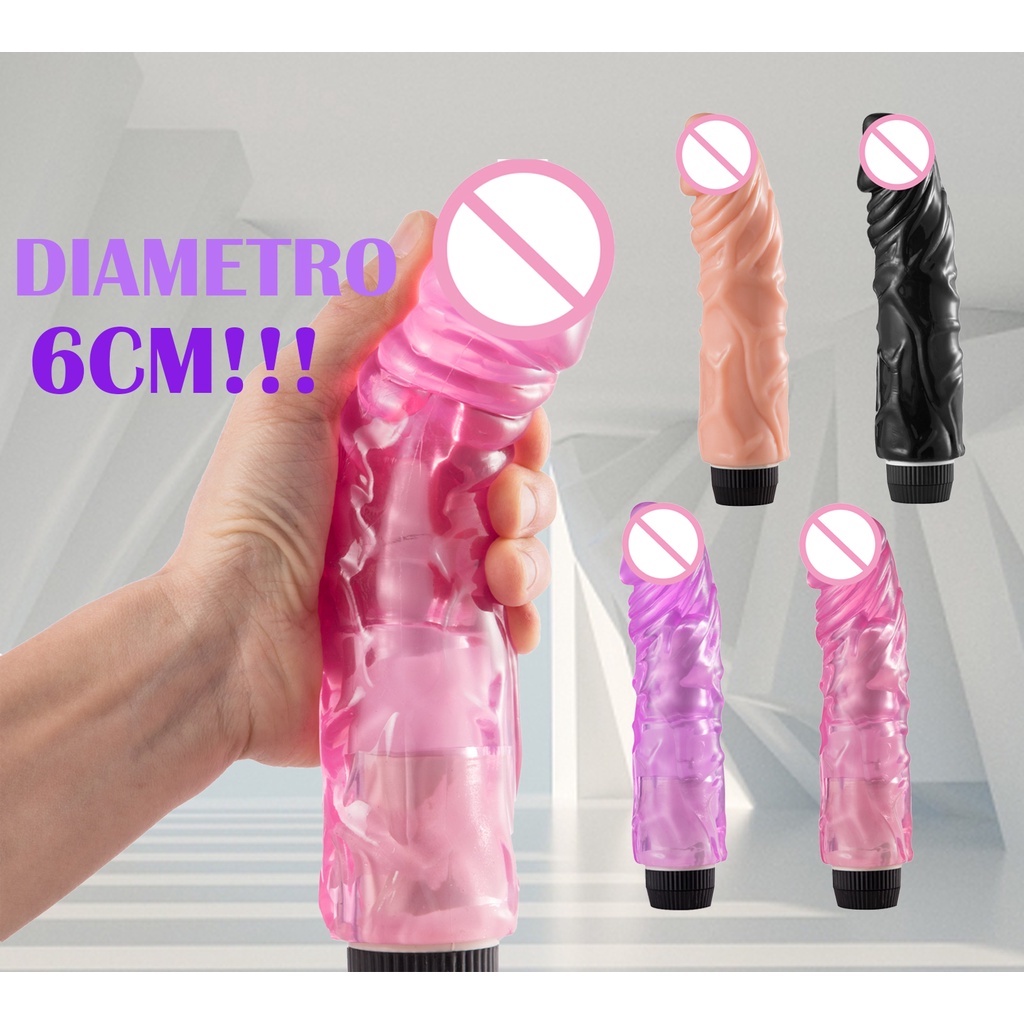 Pênis Simulado Super Grosso 6cm Diametro Estimulador Com Vibro 23cm Import  Yj-15 - Escorrega o Preço