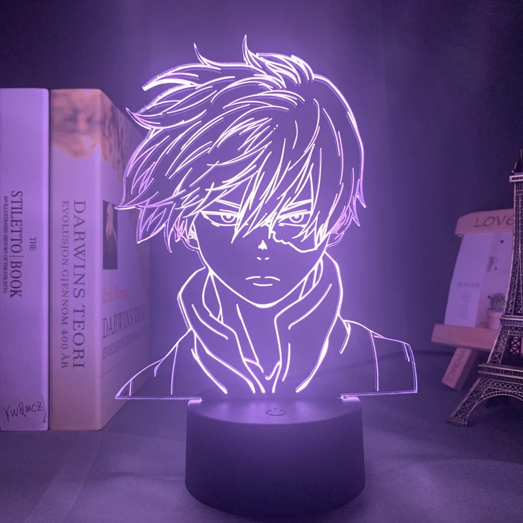 My Hero Academia Dabi LED Night Light Touch Remote Colors Changing Bedside Lamp Gift for Anime Fans Bedroom Decor Luz noturna