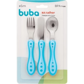 Kit Talher 3 peças Estrelinha Azul 10676 - Buba