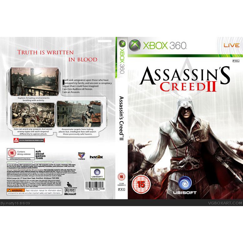 Gameteczone Jogo Xbox 360 Assassins Creed 2 - Ubisoft São Paulo SP