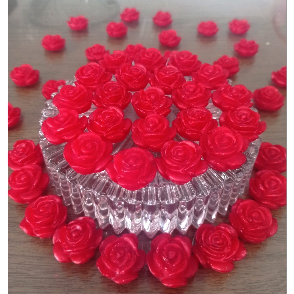 Lembrancinhas Vermelhas 50 Mini Flor Decoração de casamentos banheiro hotel festas Perfumados em Oferta na Shopee