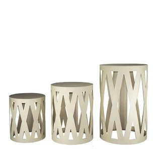 Trio Cilindro Redondo em X MDF Cru 3 Unid P M G para Festas em Geral Decorações