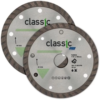 Disco de Corte Diamantado 4.3/8 POL 110x20 MM Turbo Classic Kit 2 Unidades NORTON em Oferta na Shopee