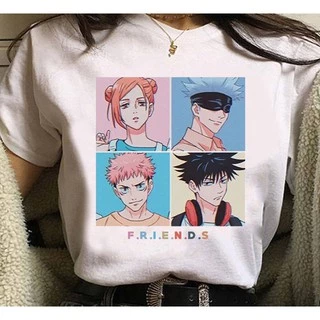 Camiseta Anime Jujutsu Kaisen Friends Camisa Unissex Poliéster