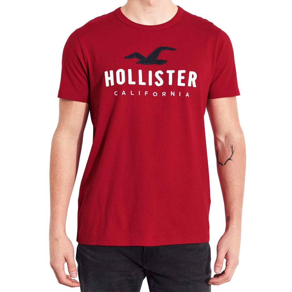 Camiseta Hollister Masculina Icon Print Graphic Vermelha - Vermelho