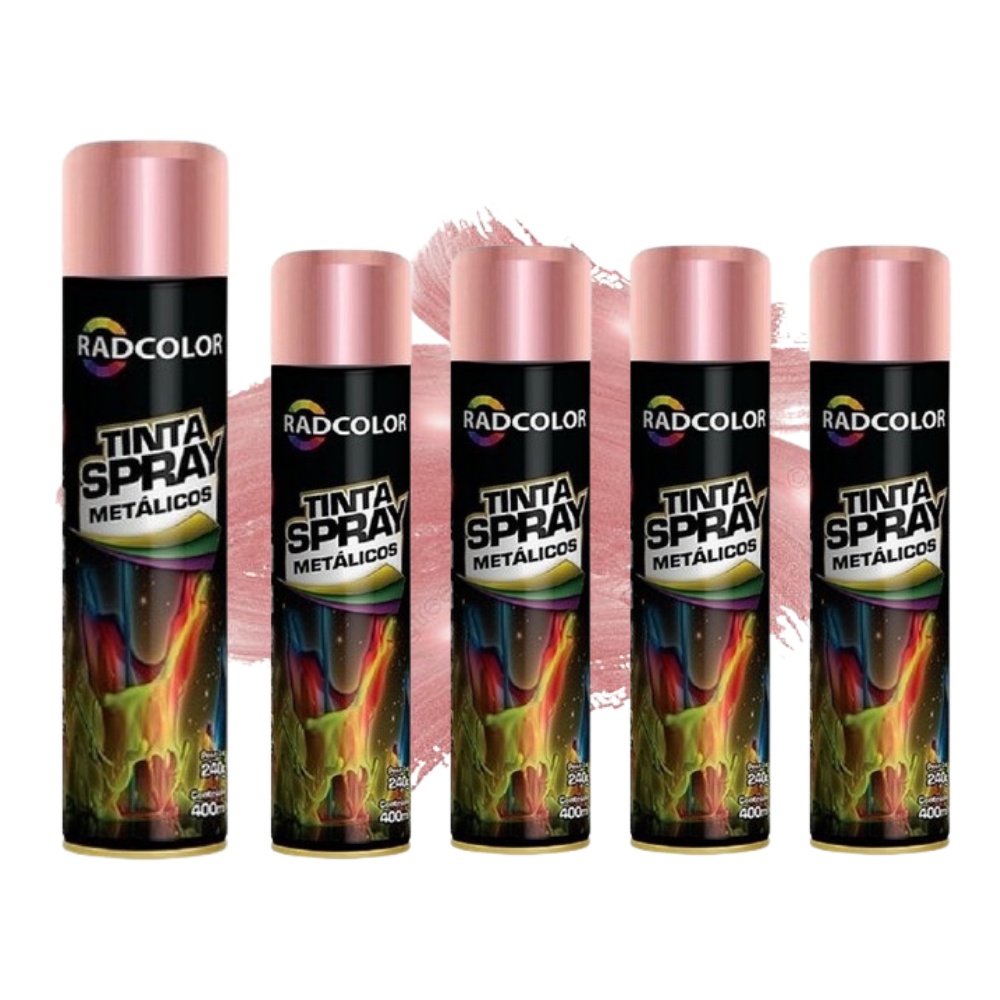 Tinta Spray 400ml Rose Gold RadColor Uso geral - 05 Unid. | Shopee Brasil