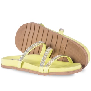 Sandália Feminina Birken Papete com Brilho Moda Flat A9.04