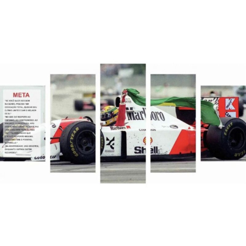 QUADRO DECORATIVO 5 PEÇAS DE META FÓRMULA 1 AYRTON SENNA | Shopee Brasil