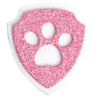 Aplique Lembrancinha Festa Patrulha Canina Escudo EVA Rosa/BR Glitter 4 Cm 6 Uni Vivarte - Inspire sua Festa Loja