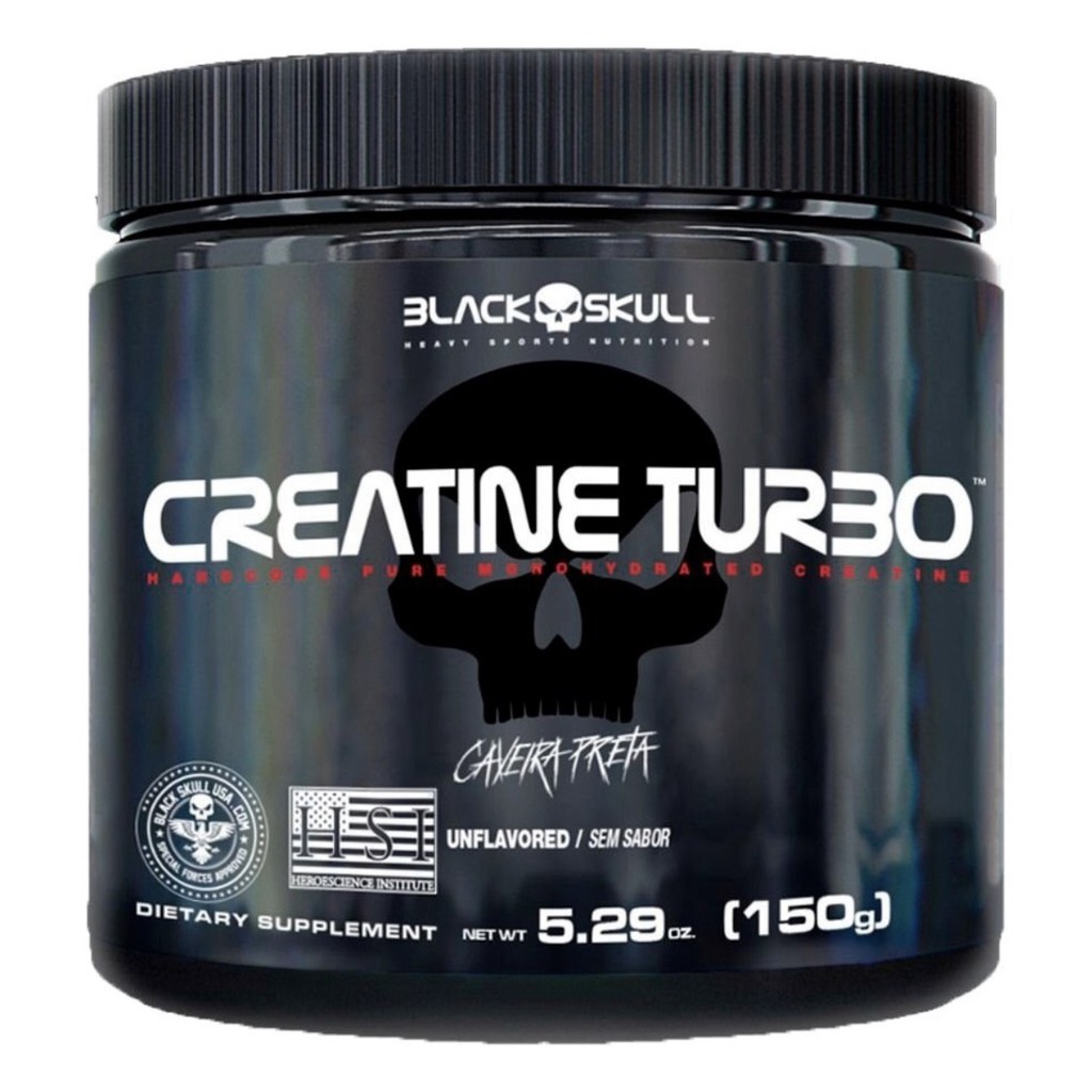 Creatina Pura ou Turbo 150g / 300g / 500g - Black Skull Original
