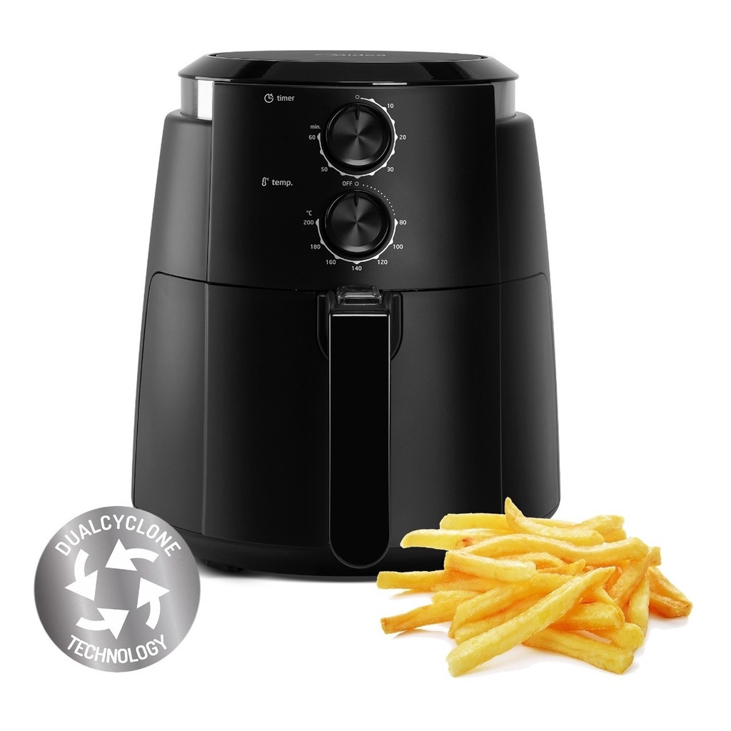 Fritadeira Elétrica Sem Óleo Midea Air Fryer 3,5L Black Dualcyclone