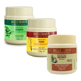 Kit Cronograma Capilar Banho De Creme Tutano, Jaborandi, Umectante Bioextratus 250g