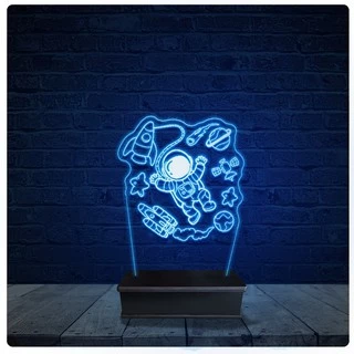 Luminária Led Acrilico Abajur - Astronauta Desenho 20
