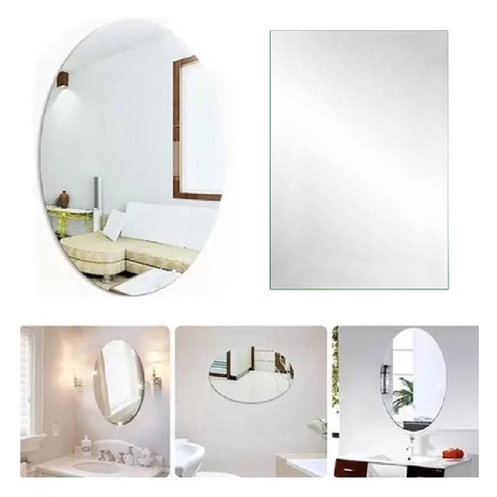Espelho Adesivo em Acrílico Grande 30x50cm Sem Furar Parede | Shopee Brasil