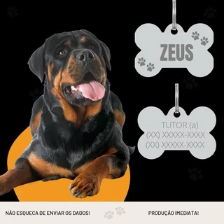 Placa Pingente Plaquinha De Identificação Pet pra Cachorro