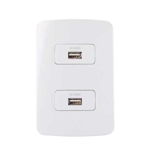 Conjunto 2 Tomada Carregador USB 1A Bivolt 4x2 B3 MarGirius
