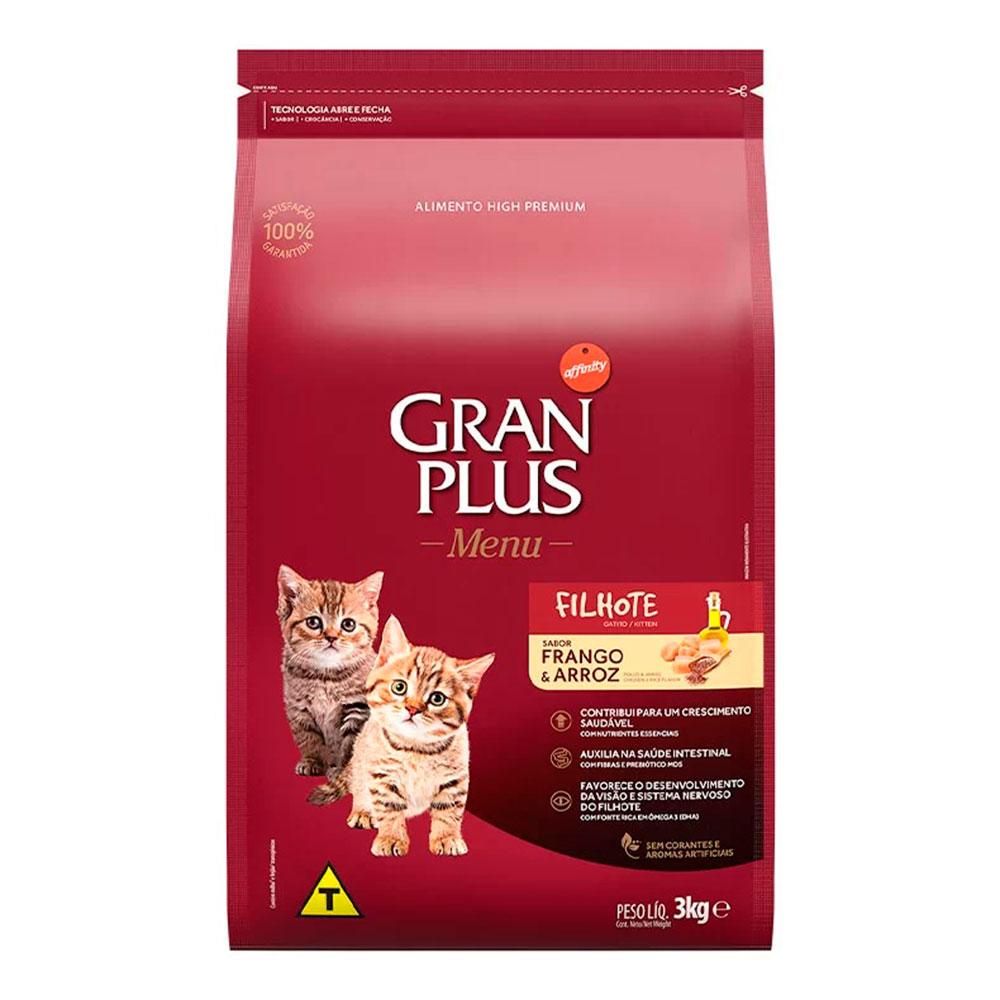 Ração Gran Plus Gatos Filhotes Frango e Arroz - 3Kg