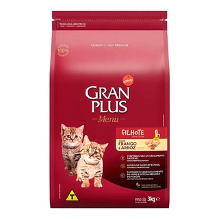 Ração Gran Plus Gatos Filhotes Frango e Arroz - 3Kg