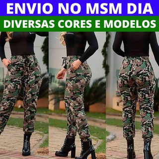 Calça sales camuflagem feminina