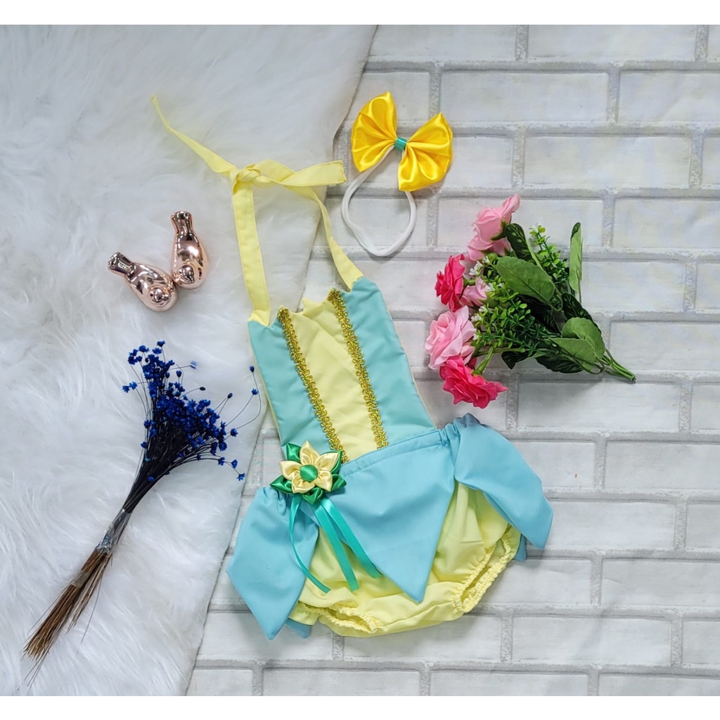 Fantasia princesa Tiana Romper Jardineira Princesa E O Sapo | Shopee Brasil