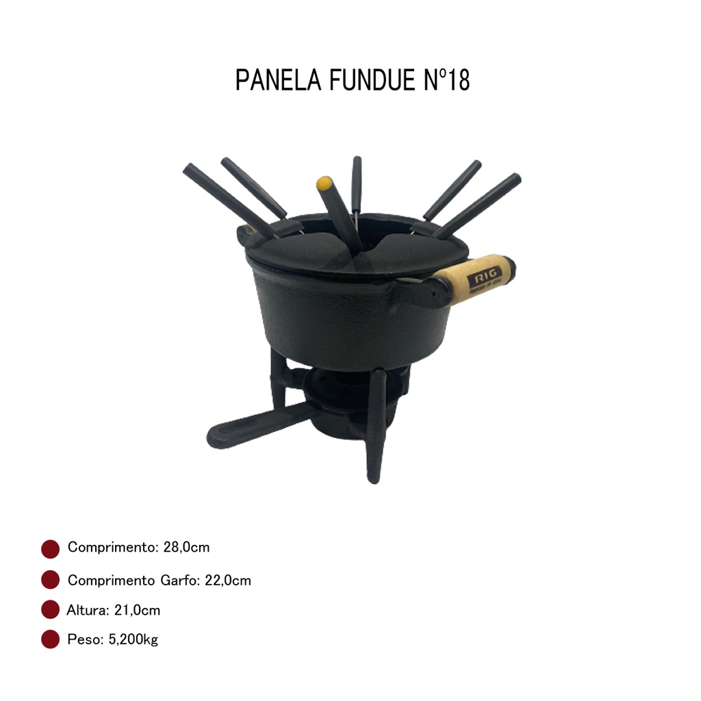 Aparelho Jogo Para Fondue Em Ferro Fundido Panela Rechaud.