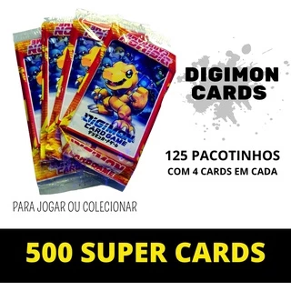 500 Cards DIGIMON = 125 pacotinhos lacrados com 4 cards cada