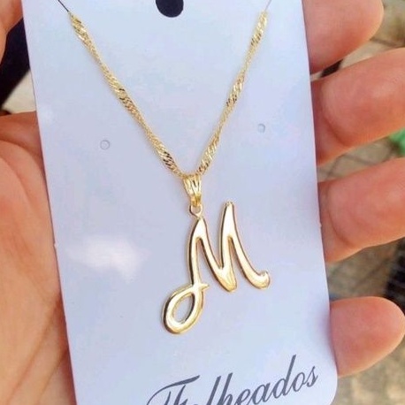 Colar Corrente pingente Letra Inicial nome dourado folheado Ouro 18k-PROMOÇÃO 14.99