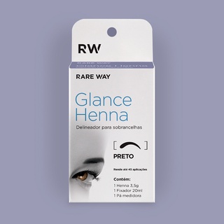Henna Para Sobrancelhas Glance Preto Com Fixador Rare Way