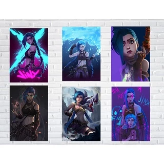 Quadro Decorativo em mdf JInx lol arte 28x20cm