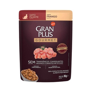 Racao Umida Gran Plus Gour Gatos Filhotes Frango Sache 85gr