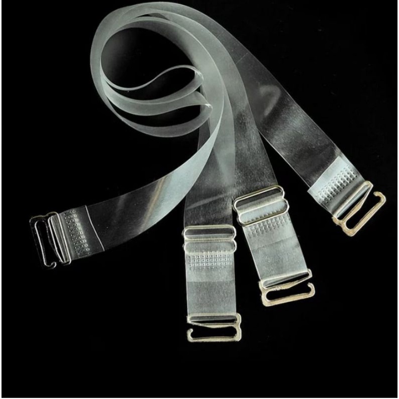 Kit com 6 pares de alça de silicone transparente removível para sutiã