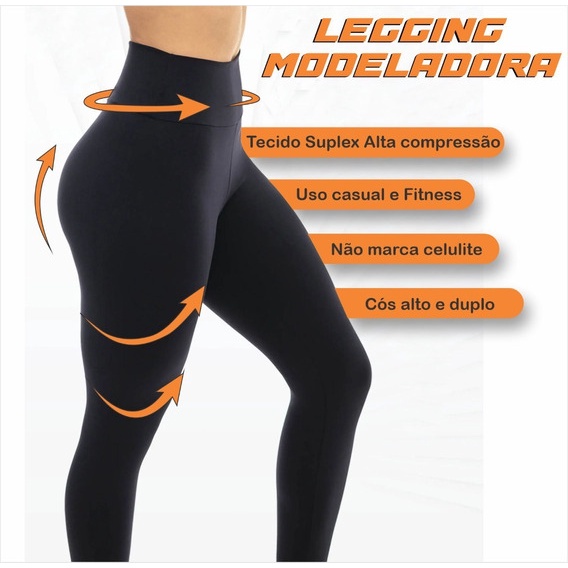 Calça Legging Feminina Academia 3D com tule lateral, cintura alta e grande  compressão, zero transparência, fitness/academia