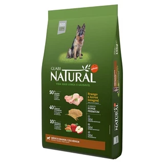 Ração Guabi Natural Cao Senior Med/Grd Frango E Arroz 12Kg