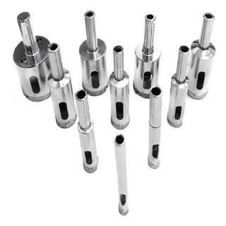 Kit 10 Brocas Diamantadas Serra Copo Vidro Mármore Cerâmicas