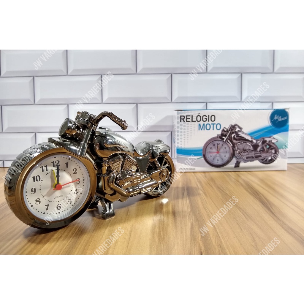Relogio De Mesa Despertador Decorativo Modelo Moto Custom