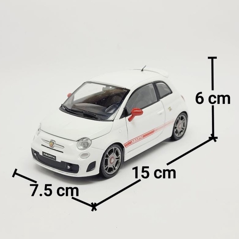 Miniatura Fiat 500 Abarth Escala 1/24 Metal Coleção Motormax