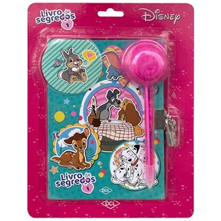 Diário Livro de Segredos Contos Clássicos Disney Com Caneta Pom Pom