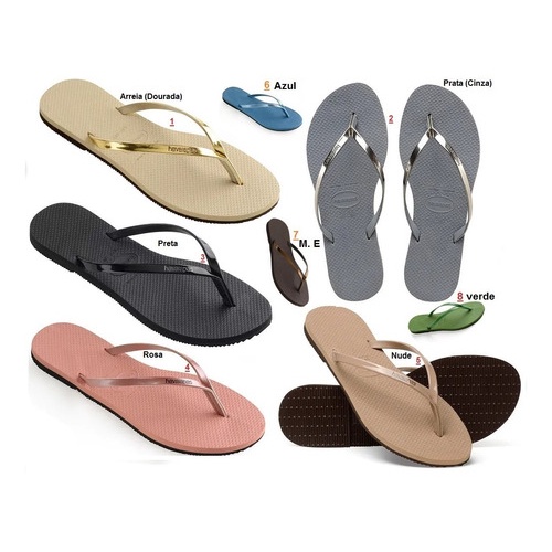 Chinelo feminino sale you metallic havaianas