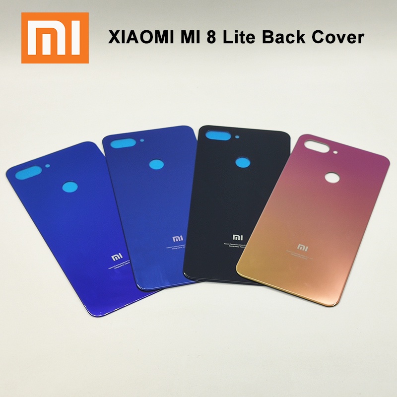 Xiao Mi Mi 8 Lite Voltar Vidro Da Tampa Da Bateria Caso Da Habitação Porta Traseira De Substituição Para Mi 8 Lite Mi8 Lite Caixa Do Telefone Com O Logotipo