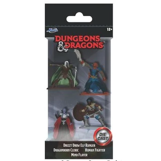 Dungeons & Dragons Jada Toys Nano METALFIGS Starter Pack, conjuntos de bonecos de ação colecionáveis RPG ​​fundidos