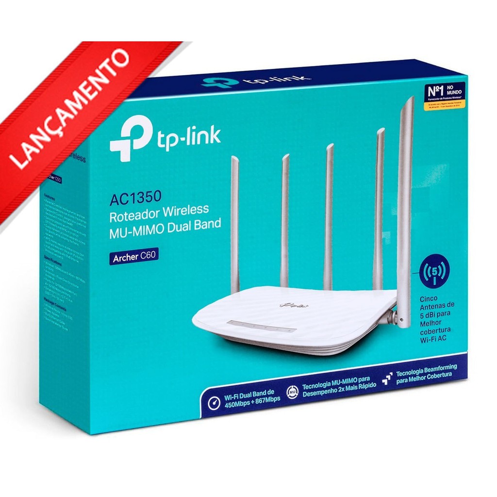 Roteador Wireless TP-Link Archer C60 2.4GHz / 5.0GHz (Dual Band