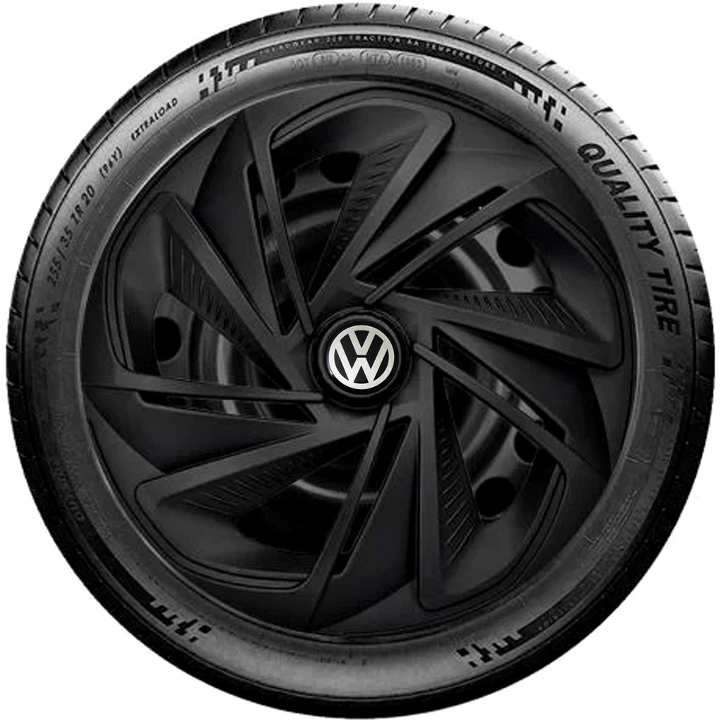 Jogo 4 Calota Nitro Aro 14 Preta Fosca Vw Gol G2 G3 G4 G5 Promoção
